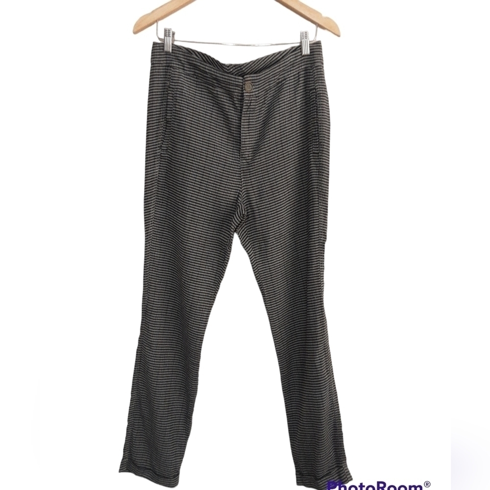 XCVI  Women pants trousers M plaid gray black high rise academia Y2K vacation